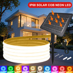 Solar Neon Light Strip 24V COB Waterproof IP68 Red Green Blue Warm Natural White 320LEDs/m Flexible High Density Linear Lighting