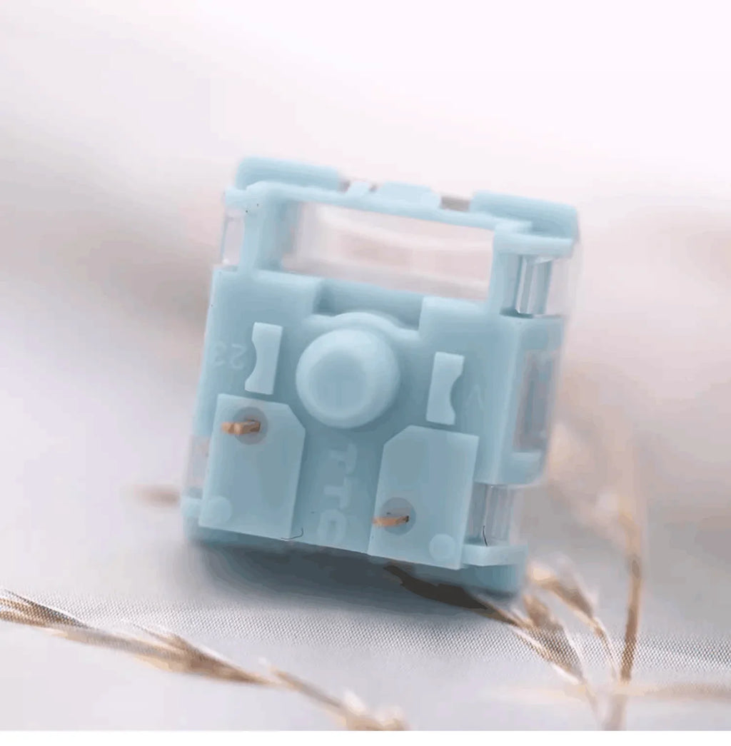 TTC Silent Bluish White Switches Tactile 42g Switch Rounded Sharp Tactility Long Spring Mechanical Keyboard RGB MX DIY Switch