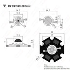 10 Pcs 1W 3W 5W LED Chip DC 3.7V 5V 12V Warm Cool White Red Green Blue Yellow UVA Purple Aluminum PCB 16MM 20MM Lamp Light Beads