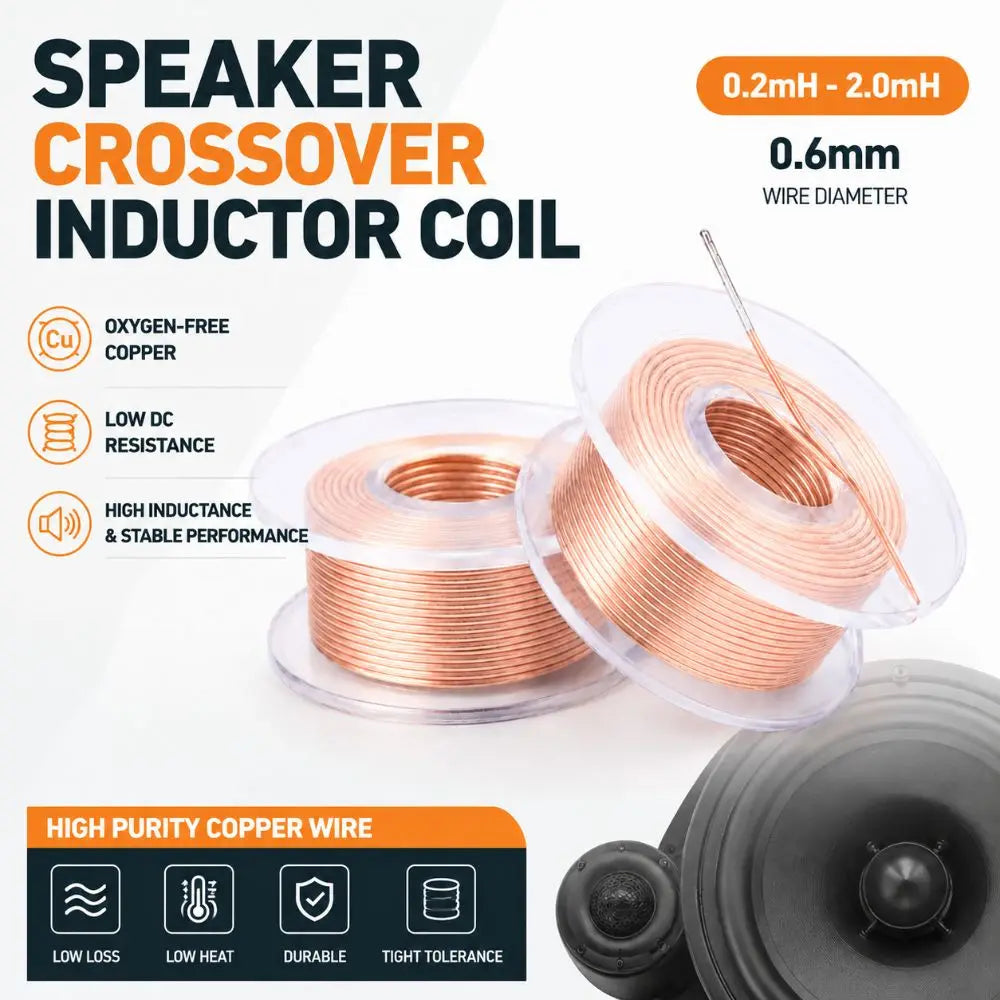 Durable 0.6mm Speaker Crossover Inductor Coil 0.2mh-2.0mh Copper Audio Inductor Coil Audio Coil