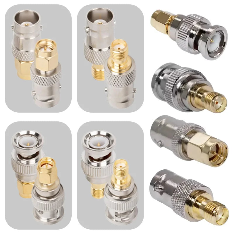 5/20Pcs BNC to SMA Adapter, BNC Q9 Female / Male to SMA Plug / Jack Straight RF Connector for Antenna / Extension Cable
