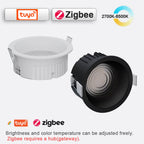 Recessed Round LED COB Ceiling Spot Light 3CCT Tuya Bluetooth/ Zigbee Matter Fixtures Lighting Indoor Smart Lamp Lighting