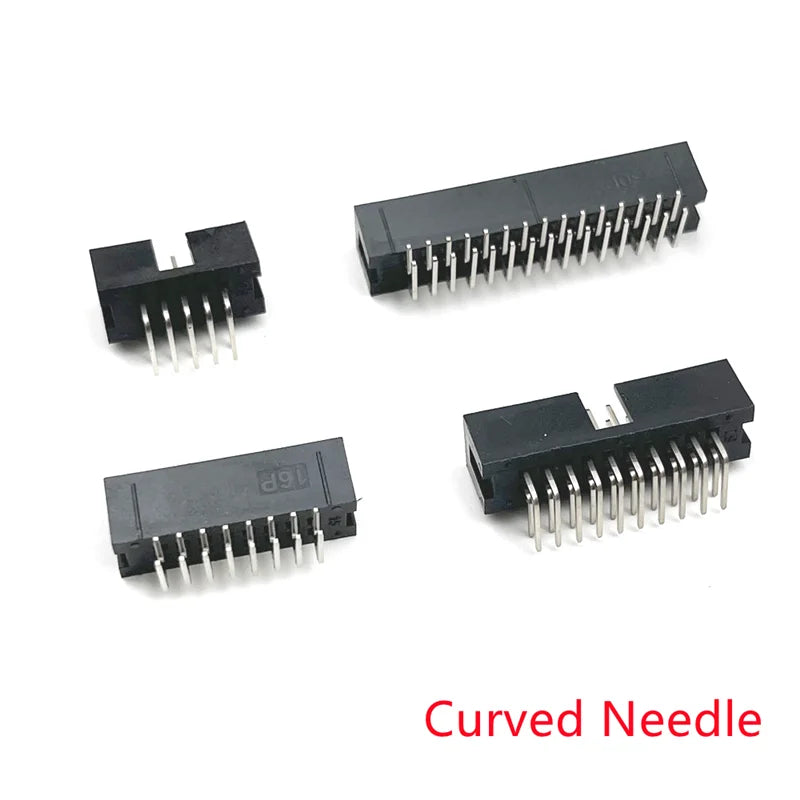 10PCS DC3 Header 6P/8P/10P/14P/16P/20P/30P/34P/40P 2.54mm Socket Male Double Row Straight Needle Curved Needle PCB Connector