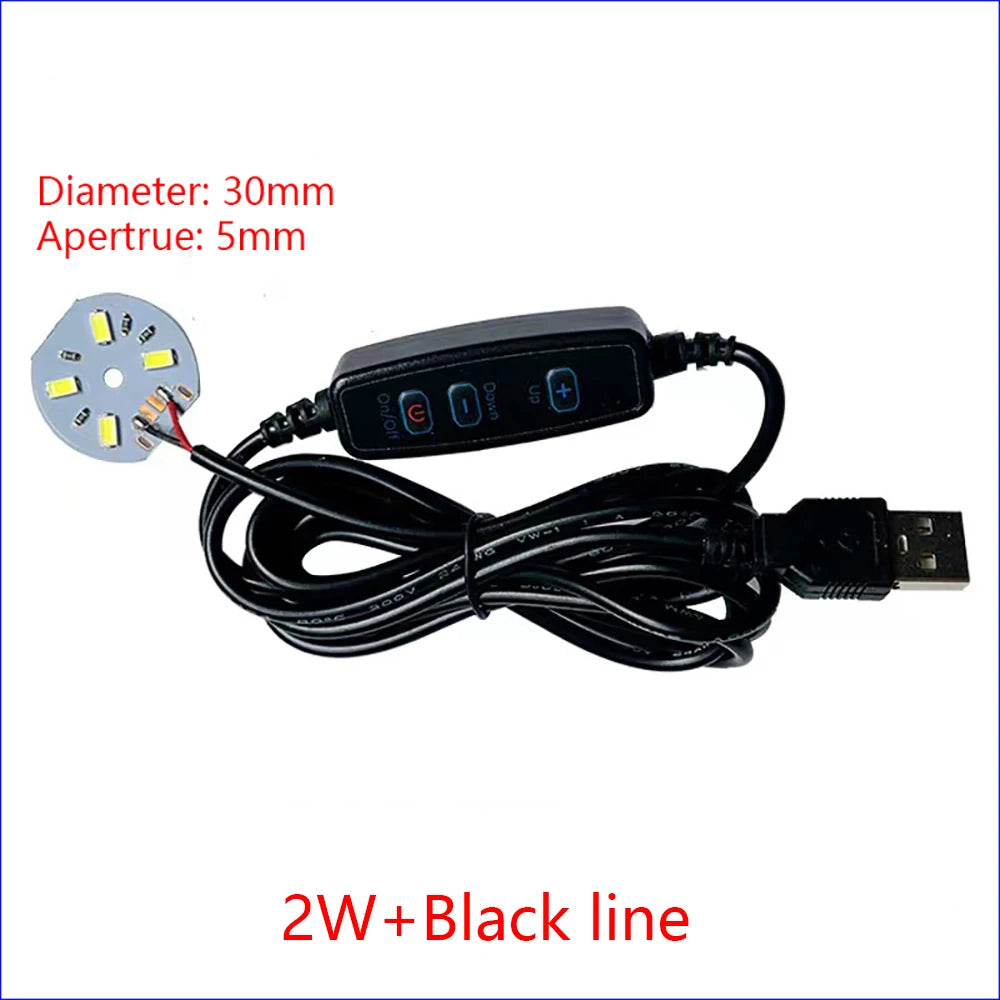 1PCS DC5V Dimming Light Switch Of 2 Meters With LED Chips 5730 SMD LED Lamp 1W 2W 3W 4W 5W 10W LED Light Beads White Warm White
