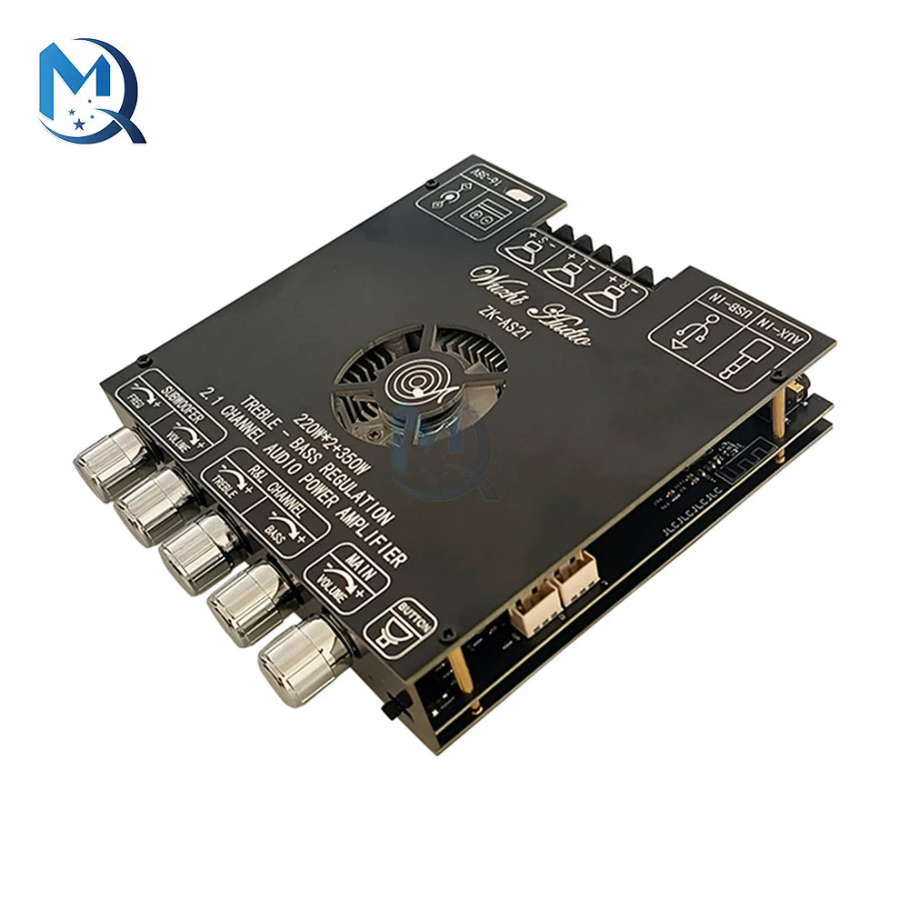 DC 16-38V ZK-AS1 2G Second Generation Upgraded 2.1-channel TPA3255 Bluetooth Digital Amplifier Board Module 220W+220W+350W