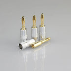 2/4/8/10/20/40pcs Banana Connector 4mm Speaker Banana Plugs 24K Copper Gold Plated 4mm Banana Jack Match with 4mm Binding Post