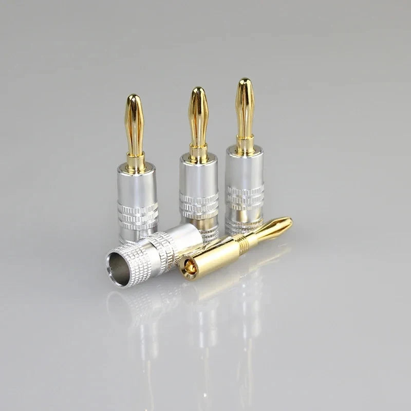 2/4/8/10/20/40pcs Banana Connector 4mm Speaker Banana Plugs 24K Copper Gold Plated 4mm Banana Jack Match with 4mm Binding Post