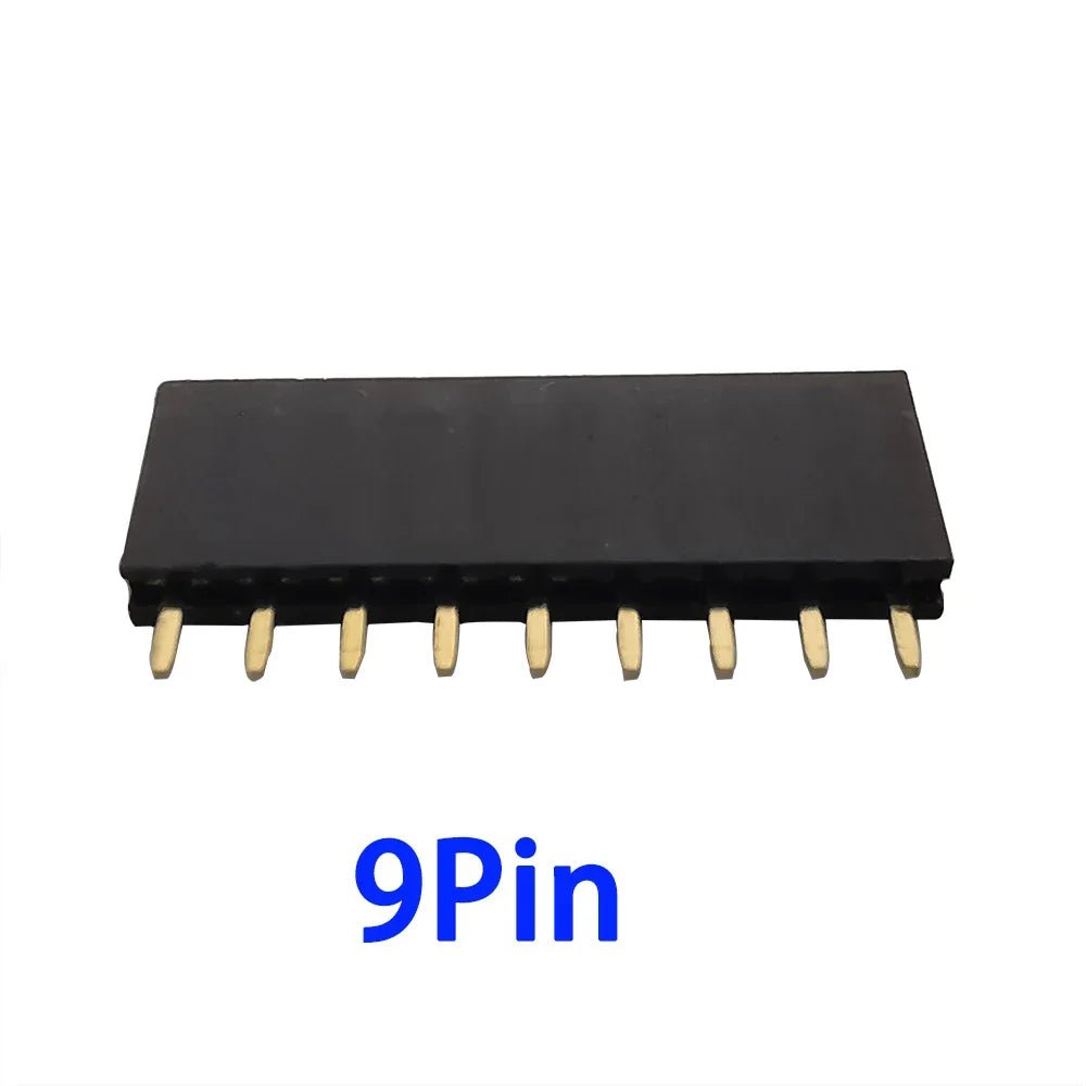 10Pcs2.54mm Pitch Single Row Female Pin Header Socket 2~40P PCB Board Connector Strip Gold Plated Pinheader Terminal for Arduino