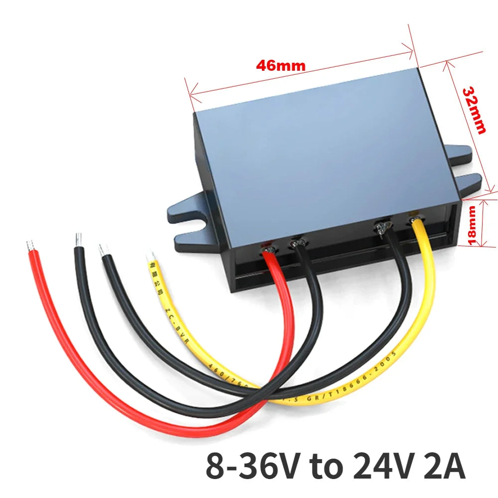 8-36V to 12V 24V 1A-5A Voltage Stabilizer Step-down/up Car Boat Power Supply Buck Boost DC Converter Voltage Regulator 30V 3a