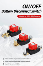 12-48V Car Isolator Disconnect Rotary Switch 275A On/Off Battery Power Cut Master Switch Disconnect Isolator for Car RV Boat