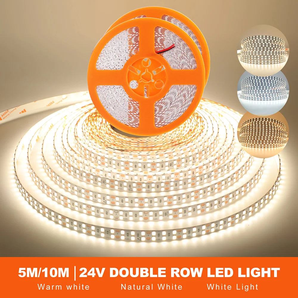 5mm 8mm Led Strip Light RA98 10mm PCB 2700K 3000K 3500K 4000K 5000K 6000K 5m 10m 24V 2835 120 240 LEDs Flexible Tape Lighting