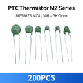 200PCS PTC Thermistor Resistor MZ5 MZ6 MZ8 Positive Temperature Sensor 30R-3K Ohm PTC Resistor for Protection Circuit