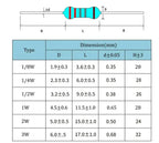 2600Pcs/150pcs 1/4W 1/2W 1W 2W 3W 5W Metal Film Resistor Assortment Kit 1% 0.25W 0.5W Resistance Set Electronic Components Kits