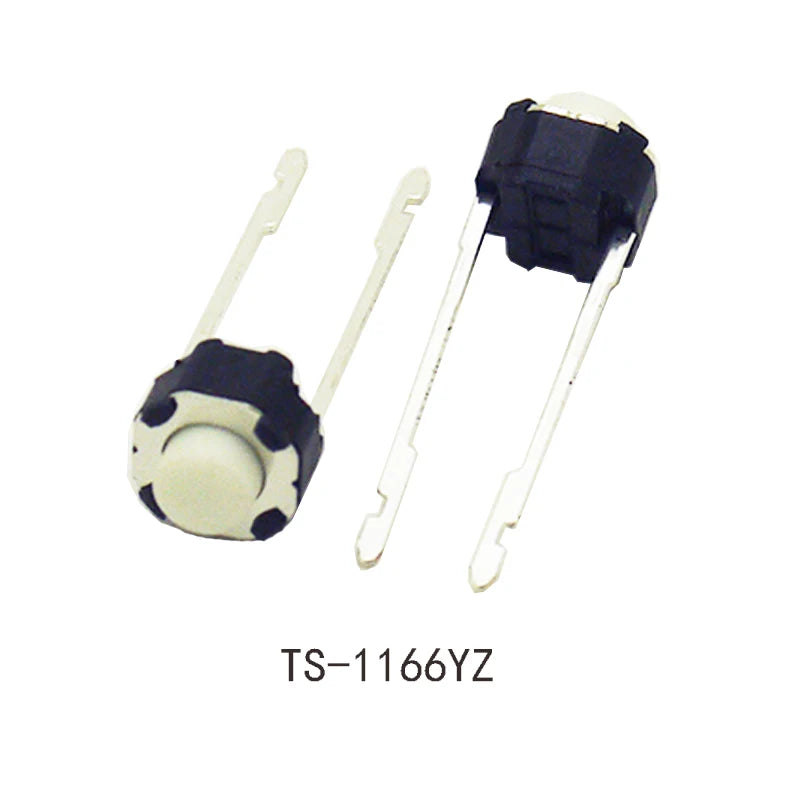 30pcs/lot,6x6mm H=5/4.3mm,Middle 2Pin DIP Long Pin,Mini Push Button Switch,PCB Mounting Momentary Tact Switch Button White Head