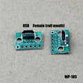 1Pce Vertical USB Micro USB 2.0 Male Lengthen Head Connector PCB Converter Adapter Breakout Board 180 Degree Vertical WP-110