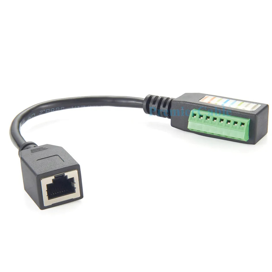 RJ45 8P8C Male to 8Pin Solderless Terminal Block Cable RJ45 to Screw Terminal Block Adapter RJ45 Screw Terminal Breakout Board