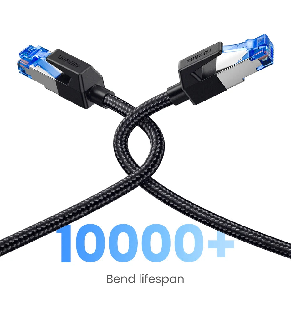 UGREEN CAT8 Ethernet Cable 40Gbps 2000MHz RJ45 to RJ45 Networking Cotton Braided Internet Lan Cord for PC Router PS5 RJ45 Cable