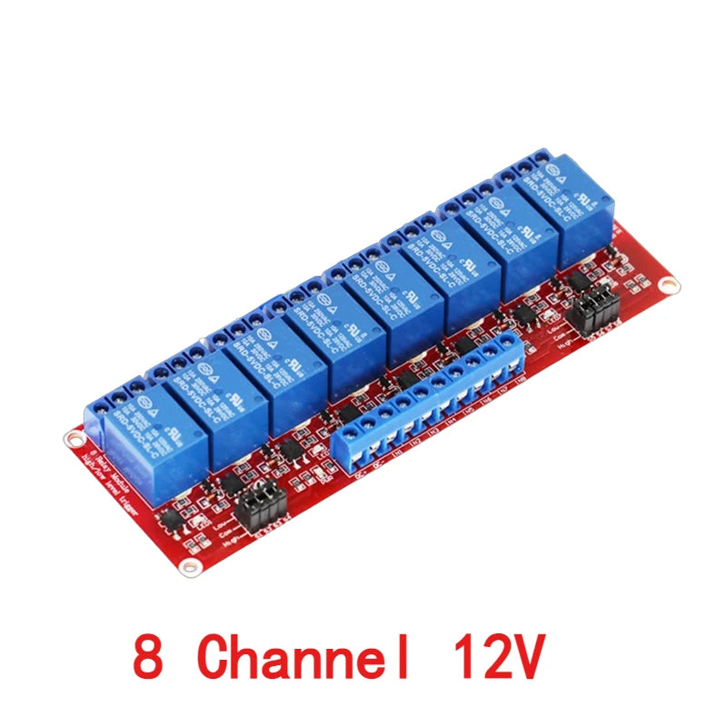 1/2/4/8 Channel Relay Module 5V/12V/24V with Optocoupler Isolation High/Low Level Dual Trigger for Arduino/PLC/MCU Control Board
