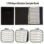 4250pcs SMD Resistor Sample Book • 0603 0805 1206 170 (25pcs Each) 1% Resistors Assortment Kit • 0Ω-10MΩ Values • Wire Sold