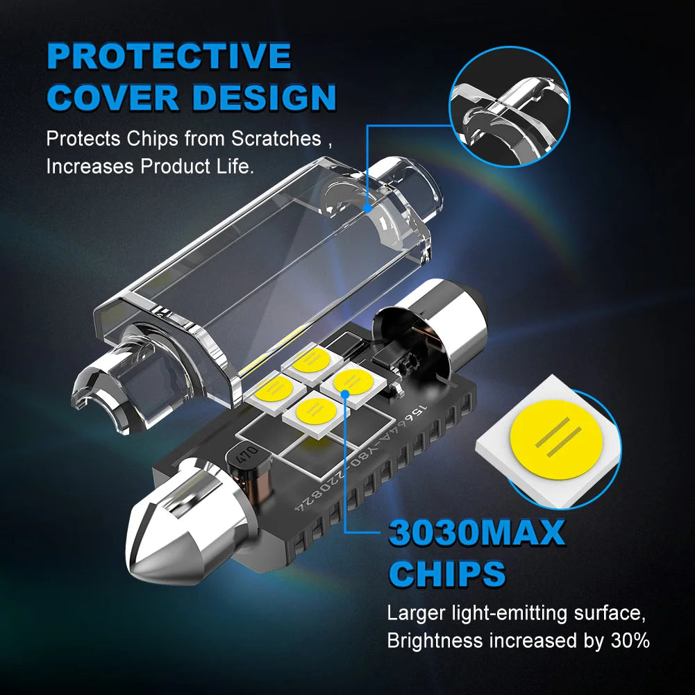 NAO C5W LED CANBUS Error Free Festoon 31mm 36mm 39mm 41mm 12V 3030 SMD C10W For Car Interior Light Reading License Plate Lamp