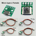 Type-c PCB With Cabel Converter Adapter Micro USB To DIP Female Connector Breakout Board Charging Cable Soldering Board Socket