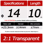 10 Meter/Lot Heat Shrink Tube 2:1 Clear Transparent Tubing Shrinkable Wrap 1mm - 60mm Cable Sleeve Wire