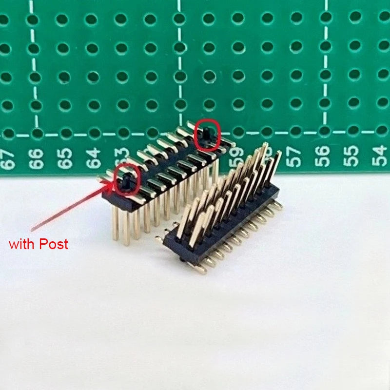 100pcs 1.27mm SMT wt Guide Post Dual SMD Pin Header Gold-plated 2*4/5/6/7/8/9/10/20/25Pin PH4.3 PCB Male Female Socket