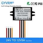 DC-DC Conventer 24V to 12V 5A 60W DC Step-down Converter 15V 18V 20V 24V to 12V Car Power Module 24V to 12V Waterproof Converter