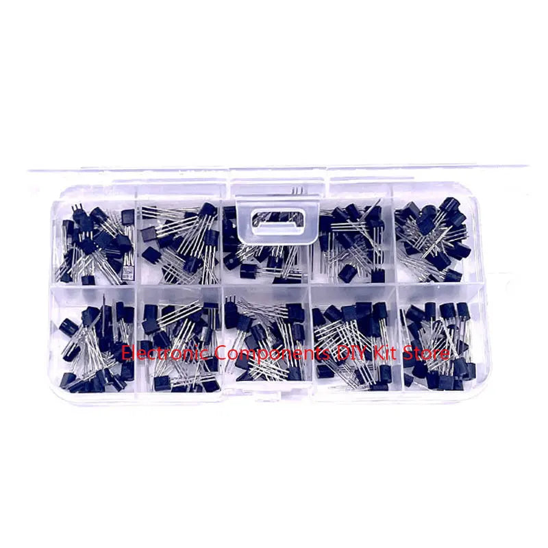 10 kinds of TO-92 specifications mixed electronic components 200 triode PNP NPN transistor kit Component box 2n222 BC337 BC327