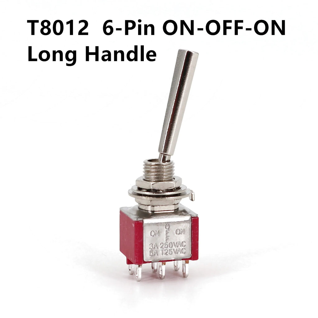 Salecom T80-T U/U2 Series Flat Handle Remote Control Mini Toggle Switch 6.35mm Panel Mount 5A/125VAC