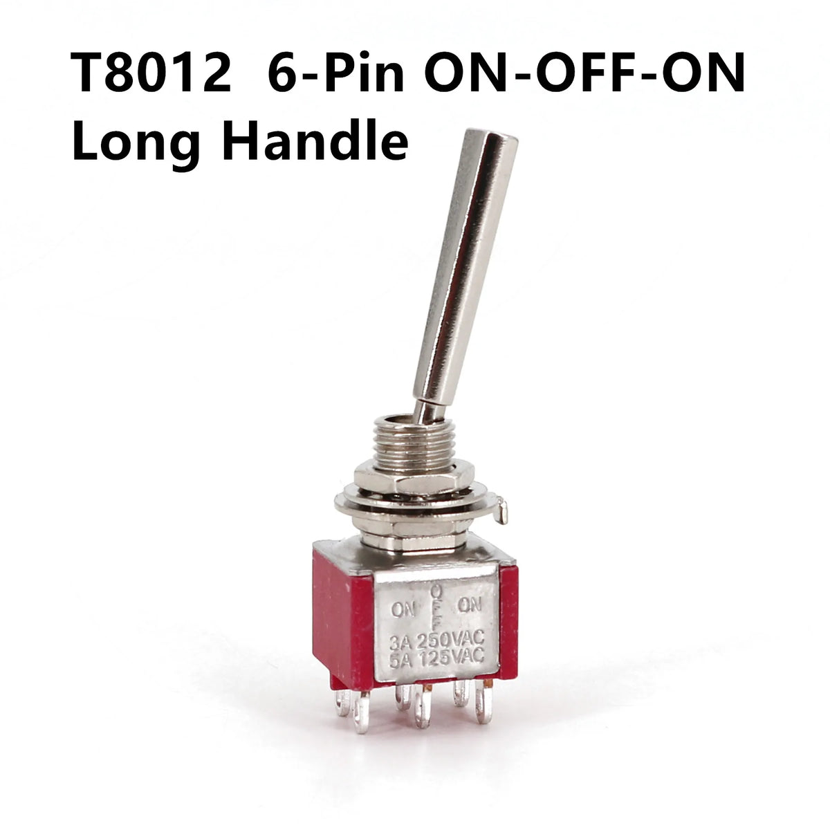 Salecom T80-T U/U2 Series Flat Handle Remote Control Mini Toggle Switch 6.35mm Panel Mount 5A/125VAC