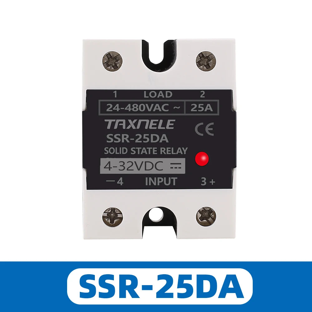 SSR 40DA SSR 25DA 10DA Solid State Relay  DC To AC 4-32VDC Input 24-480VAC Output solid state relay Industrial Single black SSR