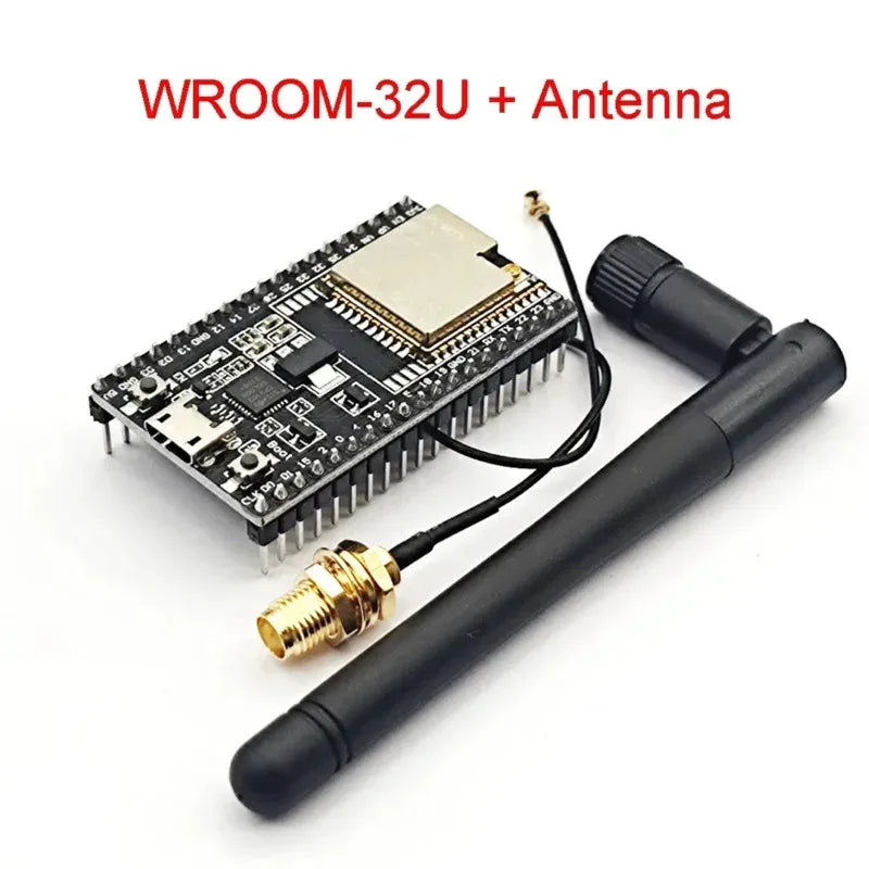 ESP32-WROOM-32U DevKitC WiFi Bluetooth IoT Development Board with 2.4G Antenna & Arduino+ Compatible for Wireless Programming