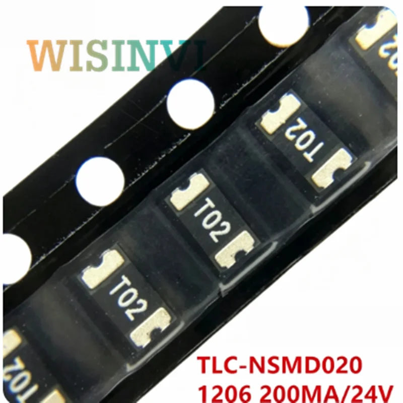50pcs 1206 PPTC Resettable Fuse TLC‑NSMD020 0.2A 24V 200MA Self‑Recovery Fuse SMD PolySwitch Overcurrent Protection Fuse