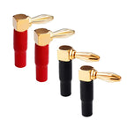 YYTCG 4pcs 4mm Banana plugs Y plug Pin plug Gold plated Speaker Connector Adapter No welding DIY Audio wire Connector
