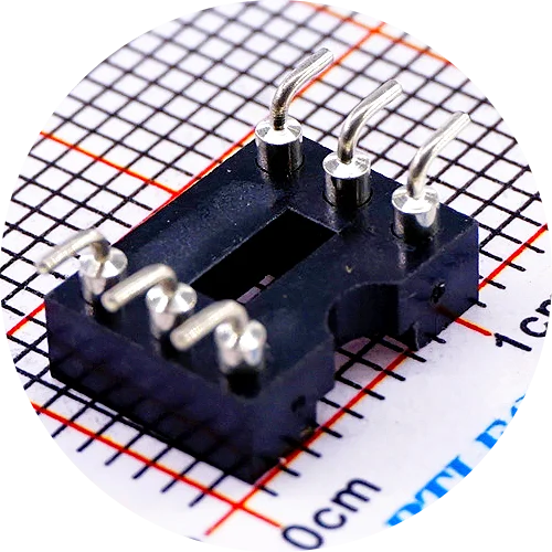 5/50 Pcs 2.54MM Pitch SMD DIP IC Socket Contact Clip Surface Mount Machined Receptacle 4 6 8 10 12 14 16 18 20 24 Pin Row 7.62mm
