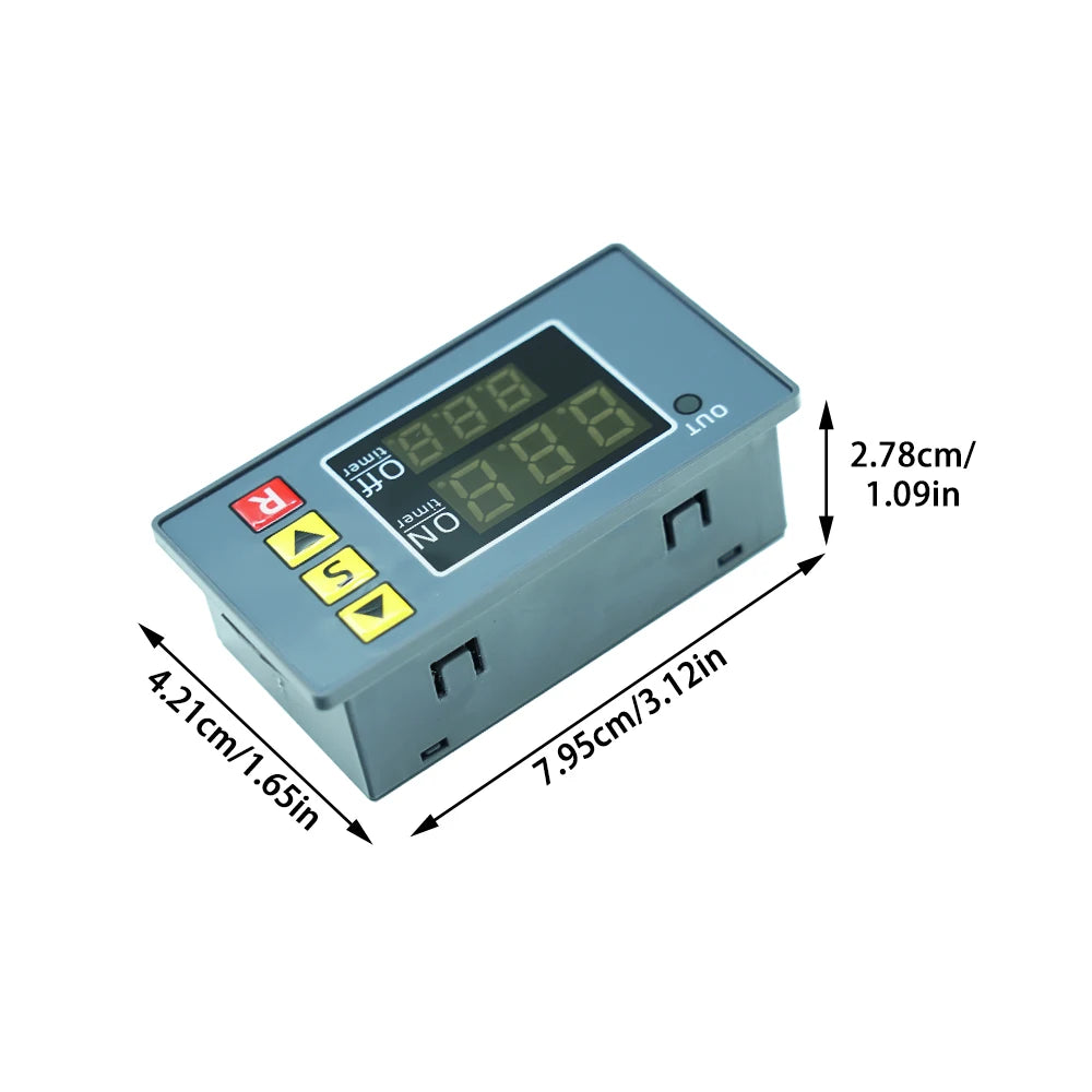 T3231 DC 12V 24V AC 110-220V Digital Time Delay Relay Module Cycle Delay Timer Red Blue Dual Display Timing Relay Switch for Car