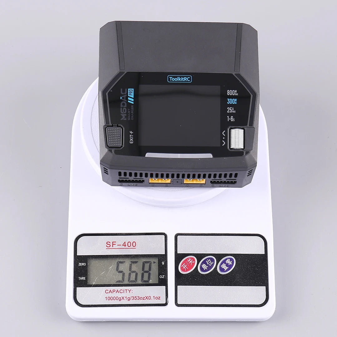 ToolkitRC M6DAC PRO V2 Dual Channel Smart Lipo Battery Charger Discharger AC 200W DC 800W 16A for 1-6S LiHV LiPo PD65W FPV Drone
