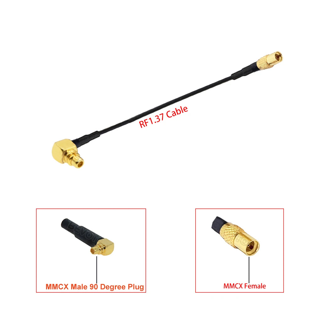 1Pcs MMCX Male Plug to MMCX Female Jack Connector RF1.37 Cable Pigtail RF Coaxial Cable Extension Cord Jumper 5CM-15M