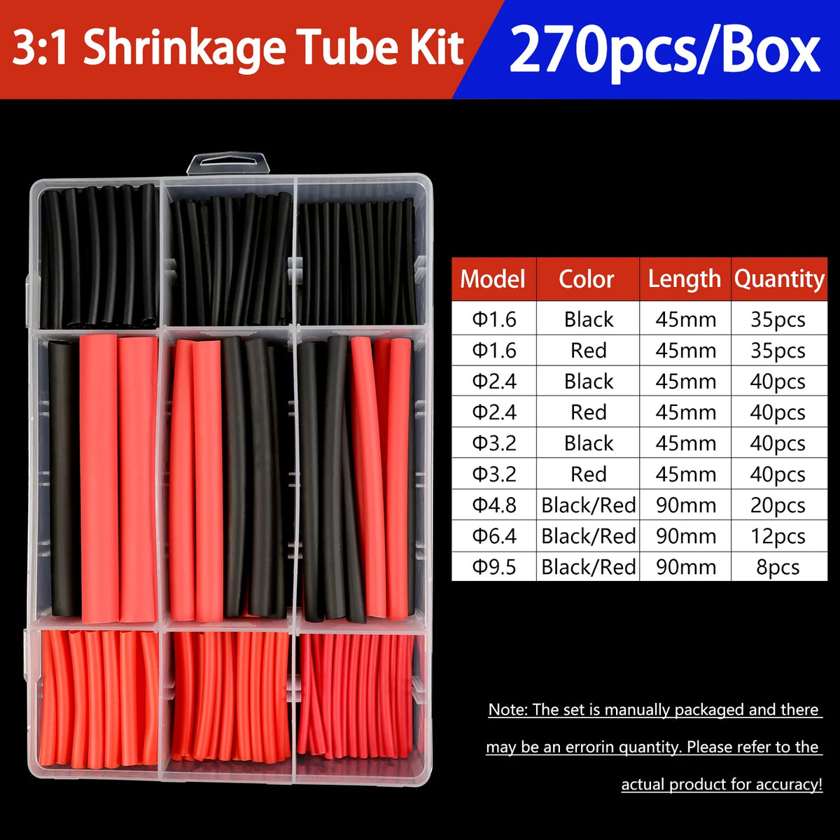 Heat Shrink Tubing Kit 73-900PCS 2:1 3:1 4:1 Ratio Cable Wire Insulation Sleeve Electrical Repair Protector Heat-Shrink Tube Set