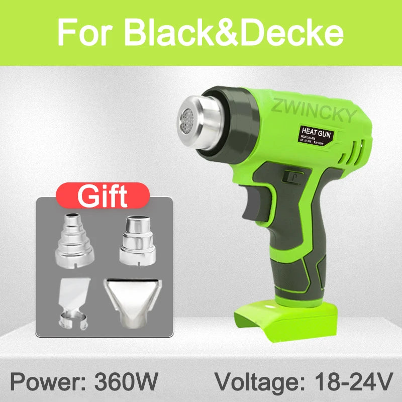 Portable Heat Gun Cordless Electric Heat Gun with 4 Nozzle For Makita/Dewal/Milwaukee/Bosch/Black Decke 18V 20V Li-ion Battery