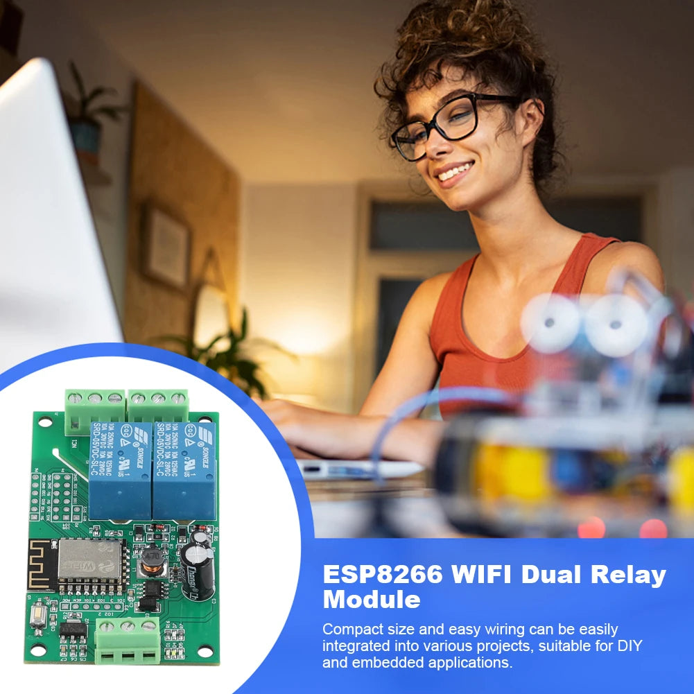 ESP8266 WIFI Relay Board Dual Channel ESP-12F Development Board DC 5V 10A Wireless Smart Relay Module Based on Arduino