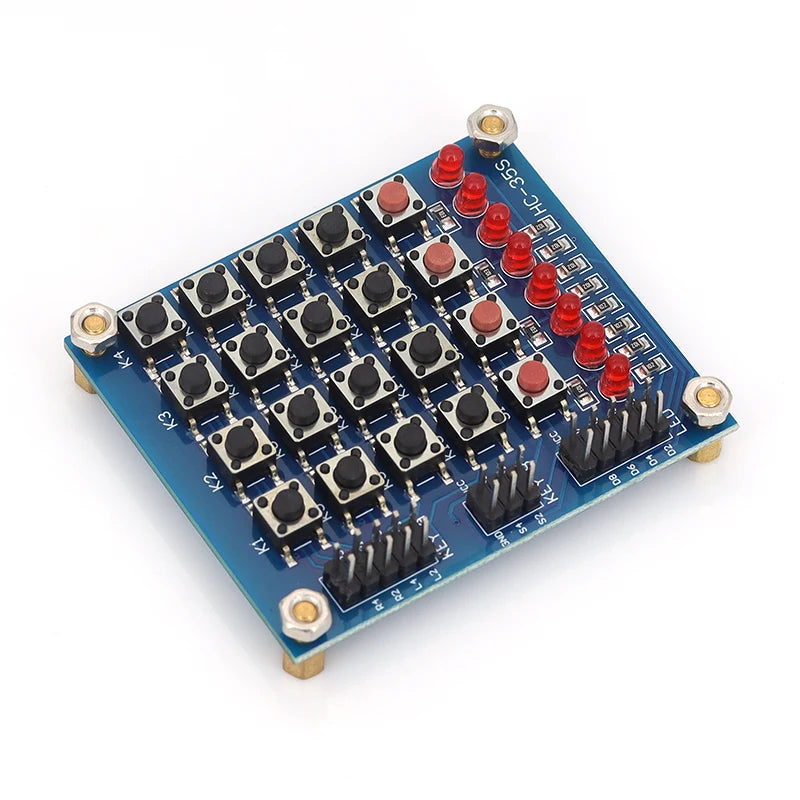 4X4 Matrix Keyboard For Arduino Array Module 16 Key Push Buttons Tastatur Switch Keypad Panel 4*4 Tasten 8LEDs Accessory DIY Kit