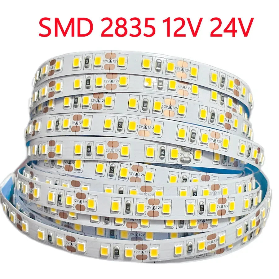 2835 LED Strip 120LEDs/m DC12V 24V Home Lamp Strip Decor Red Ice Blue Green Yellow Pink 2835 Flexible And Cuttable Soft Lamp Bar