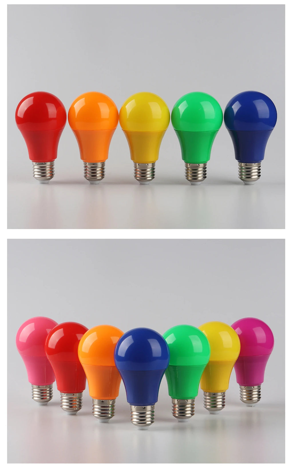 2-10pcs Colorful Bulb B22 E27 110V 220V Red Yellow Blue Green Pink Purple Orange Light Bulb Lamp for Home