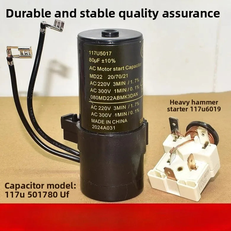 new Suitable for Danfoss refrigerator freezer compressor hammer starter 80uF starter capacitor 117u6019 5017