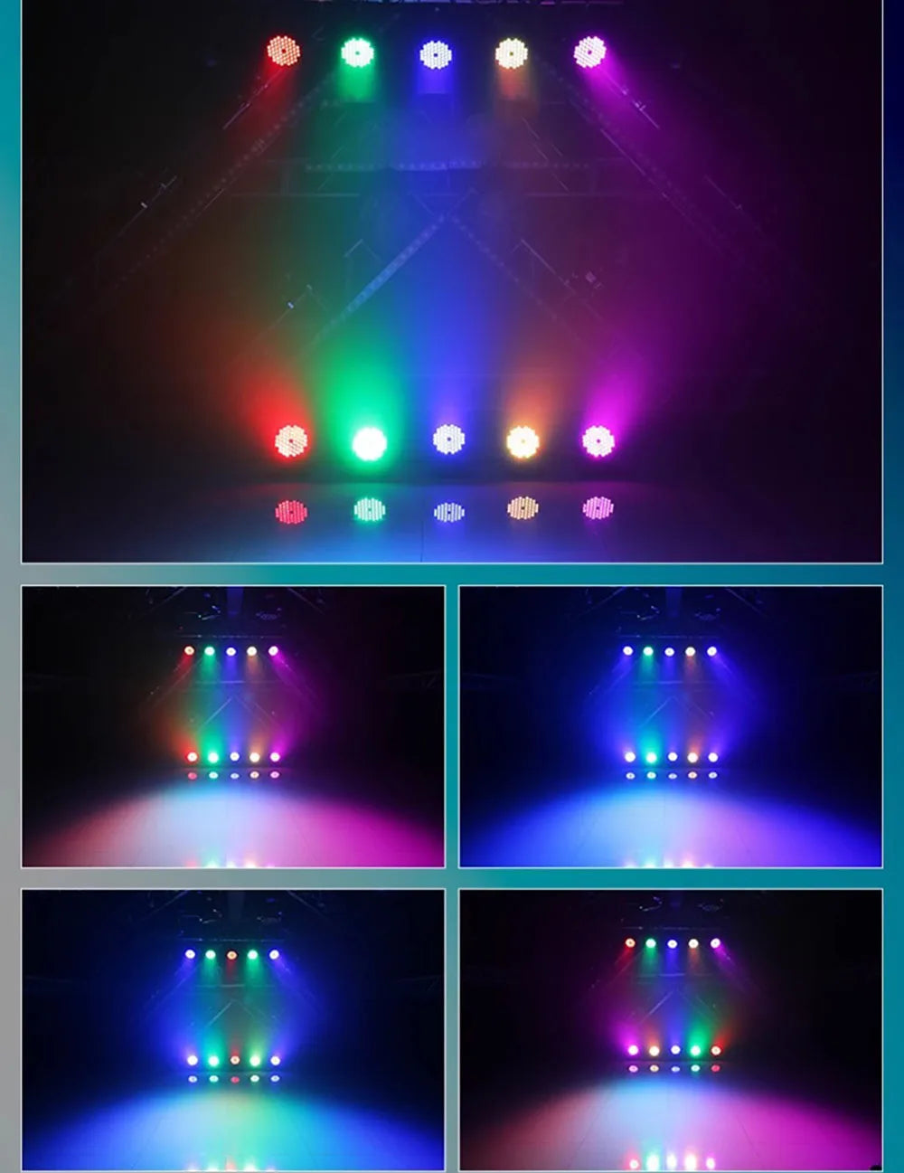8PCS 60LED Par Light RGB Stage Light DMX512 Sound-Activated DJ Disco Light Wedding Festival Bar Atmosphere Light Audience Light