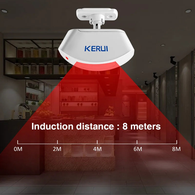 KERUI Wireless Curtain PIR Motion Sensor Detector Infrared Detector Burglar Alarm System Detector Work for All KERUI Alarms