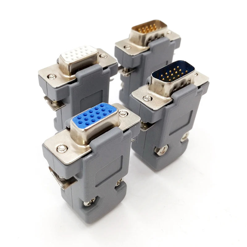 10PCS DB9 Adapter Connector Core RS232 Serial COM Plug Connectors Hole/pin DB15 Female Male Port Socket D Sub DP9 Plastic Case