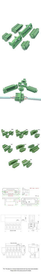 1Set 15EDGWC Pitch 3.81mm 2P/3P/4P/5P/6P/8P/9P Pluggable Terminal Block Connector JM15EDGKM 3.81mm Pitch